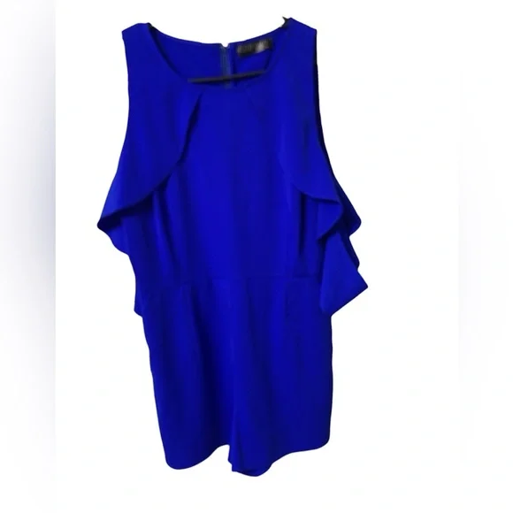 Ditzy Daizy large romper royal blue short beach vacation - Picture 3 of 8
